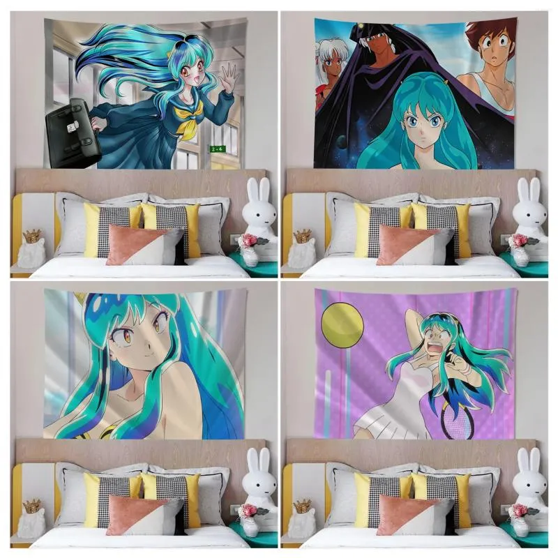 Tapeçarias Urusei Yatsura Lum Tapeçaria Colorida Pendurada na Parede Boêmia Mandala Art Decor