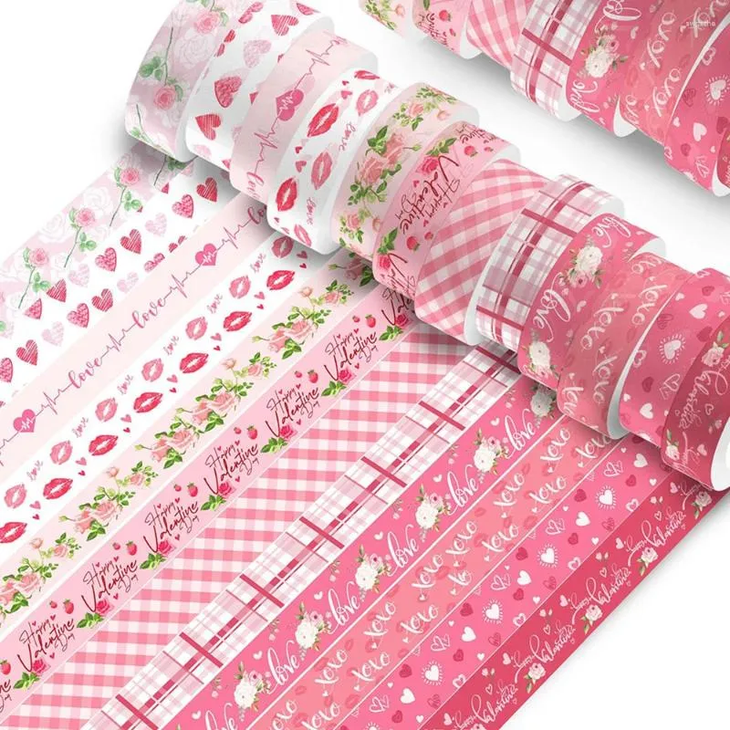 Подарочная упаковка розовая мультяшная декоративная лента, бумажная маскирующая лента, креативные канцелярские школьные принадлежности для скрапбукинга, праздничная сумка для рукоделия, упаковка