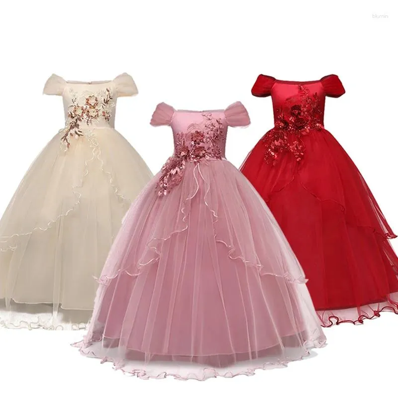 Robes de fille robe de princesse pour mariage formel Floral longue robe de bal de remise des diplômes adolescent année robes 10 14 ans