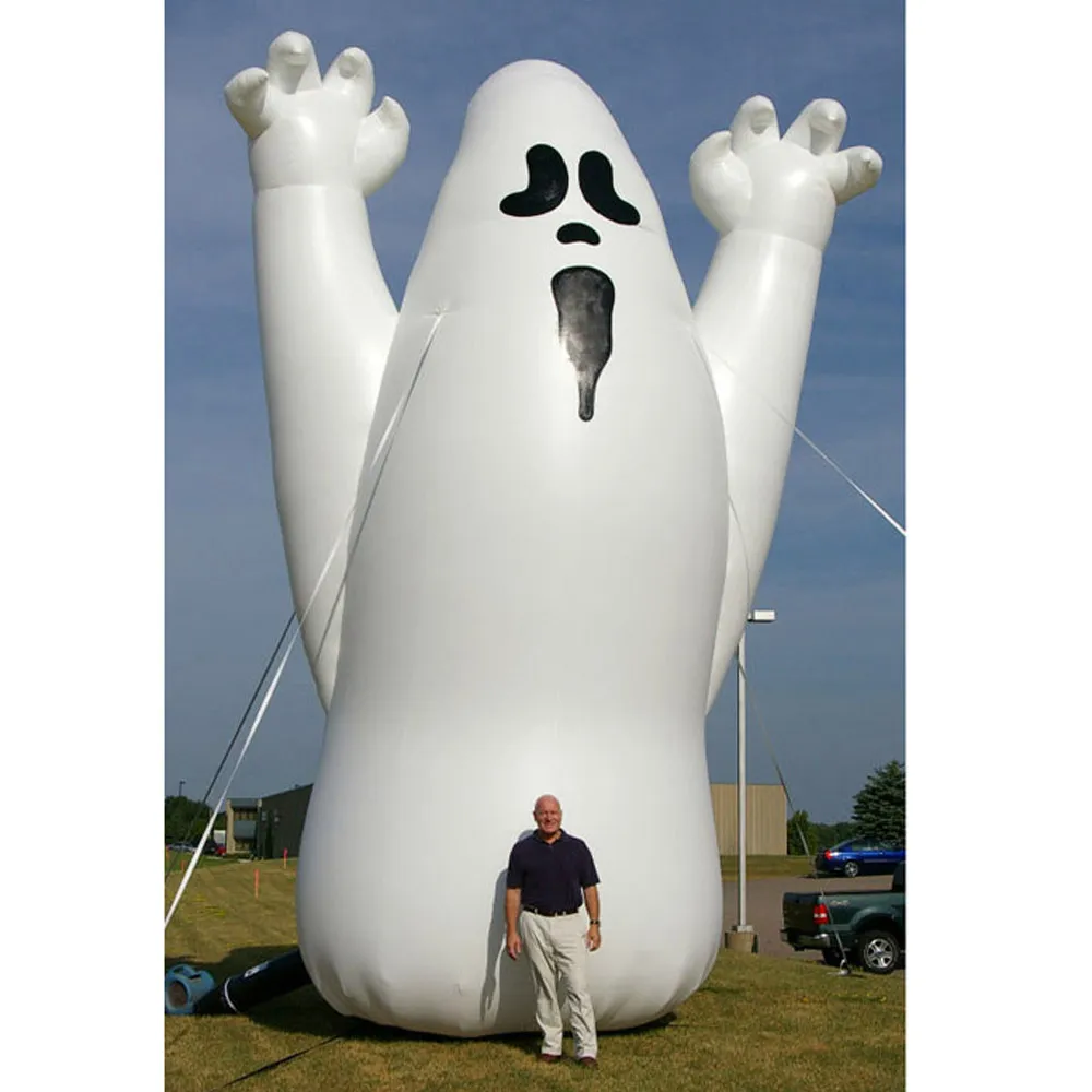 Atacado 5m 16,4 pés de altura gigante branco inflável fantasma de halloween fora ao ar livre personagem assustador soprado para decoração de festival