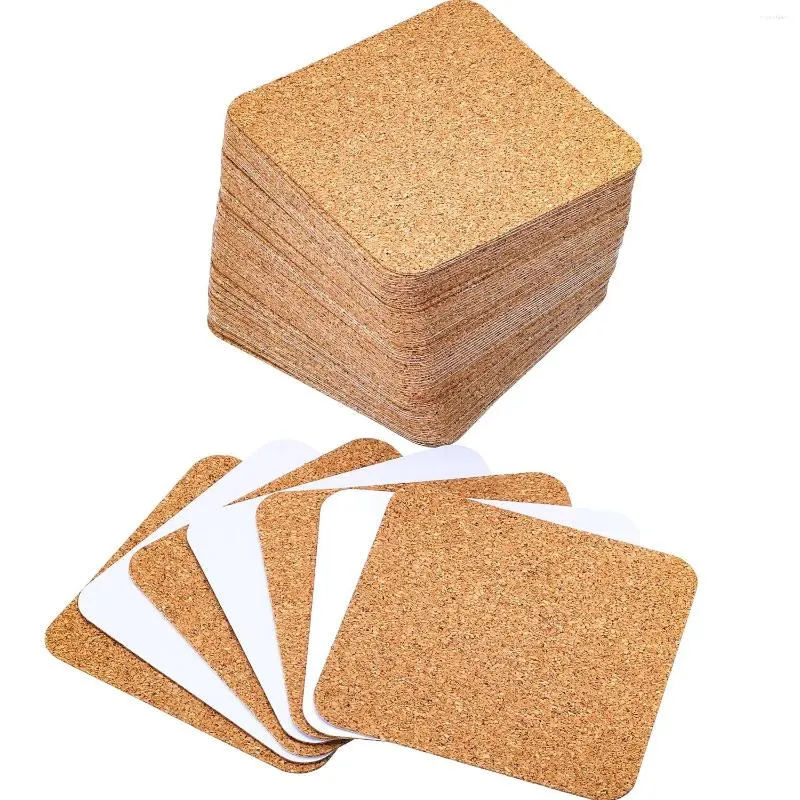 Bordmattor 10/5st självlim Cork Coasters Board Backings For DIY Crafts Project Anpassningsbara brickor Squares Coaster Decor