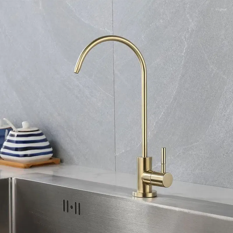 Kitchen Faucets Direct Drinking Water Purifier Faucet Golden Filter Tap For Reverse Osmosis Systems