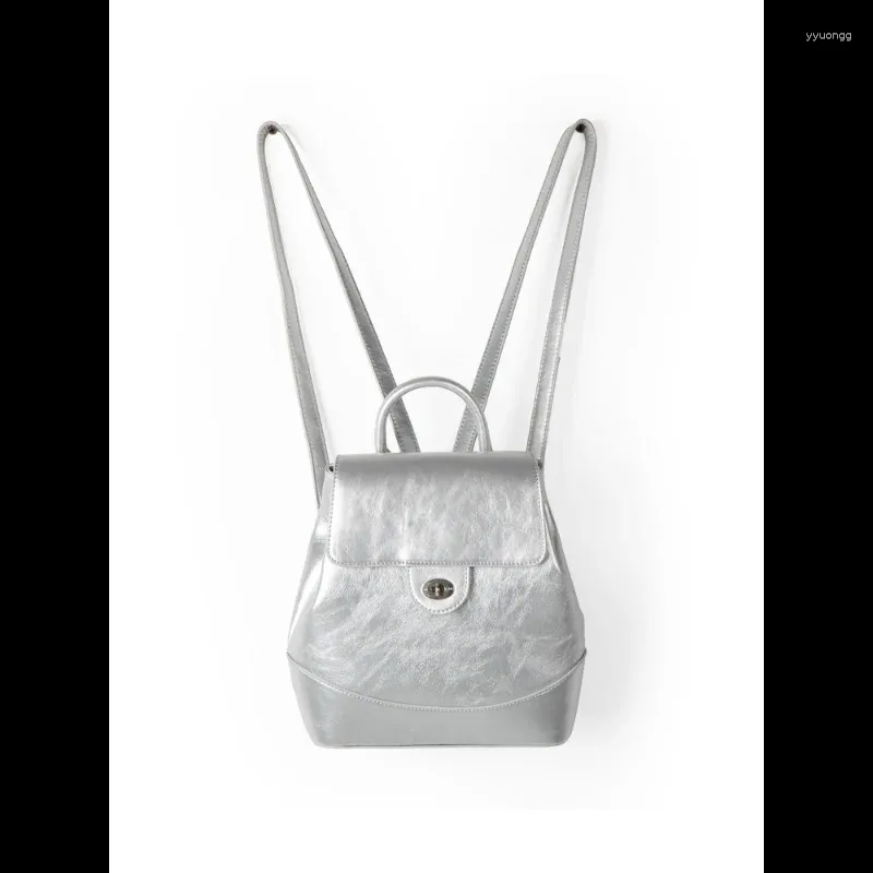 Sac à dos Chikage Niche rétro argent mode tendance banlieue femme grande capacité sac de voyage multifonction