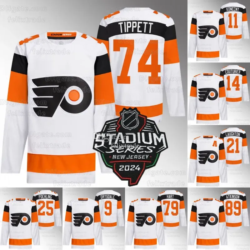 74 Owen Tippett 2024 Stadium Series flyers Jerseys Jamie Drysdale Travis Konecny Joel Farabee Cam Atkinson 00 GRITTY Carter Hart Cam York Morgan Frost Sean Couturier