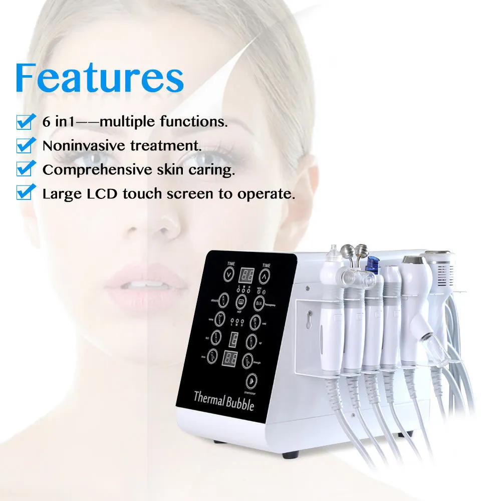 6 en 1 Hidrodermoabrasión Agua Microdermoabrasión Jet Peeling Facial Limpieza profunda Estiramiento de la piel H2O2 Oxígeno Cuidado Máquina de belleza