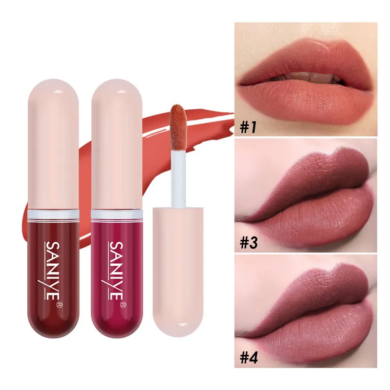 Brillant à lèvres en capsule, facile à transporter, rouge à lèvres antiadhésif, mat, couleur facile, vernis à lèvres