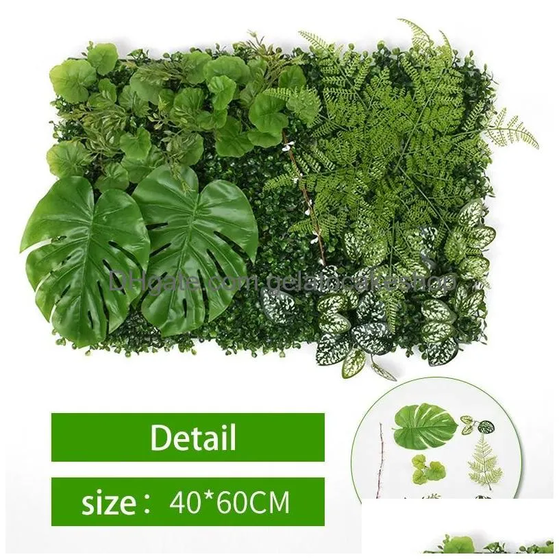 Autres événements Fournitures de fête Plantes artificielles Herbe Mur Toile de fond Fleurs Mariage Panneaux de haie de buis pour jardin extérieur intérieur de Dhv0V