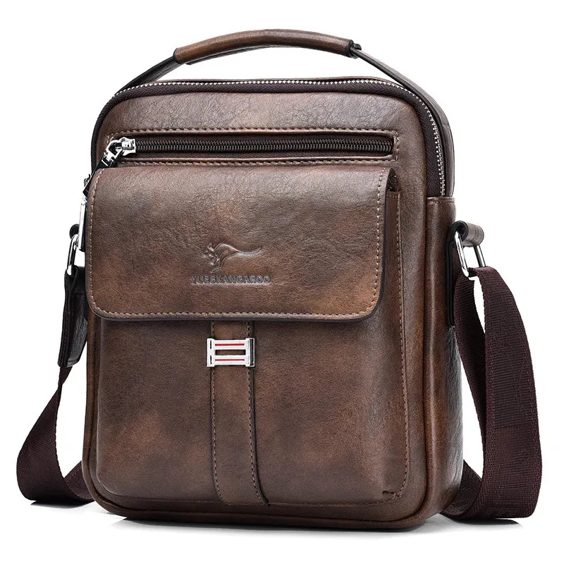 Kangoeroe Luxe Merk mannen Schoudertas Vintage Messenger Bag Lederen Mannen Handtas Split Lederen Crossbody Tassen Voor Mannen 240118