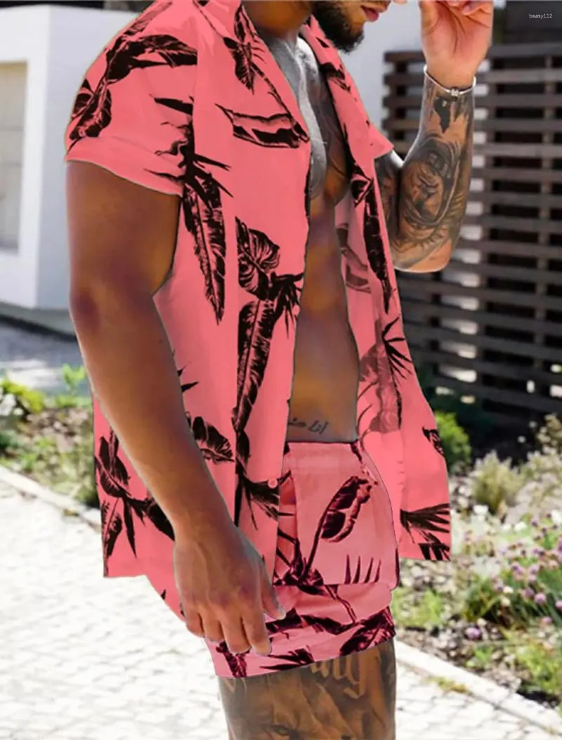 Set di camicie per tute da uomo retrò classico motivo a righe colore confortevole sciolto giungla tropicale vacanza moda stile spiaggia 2024
