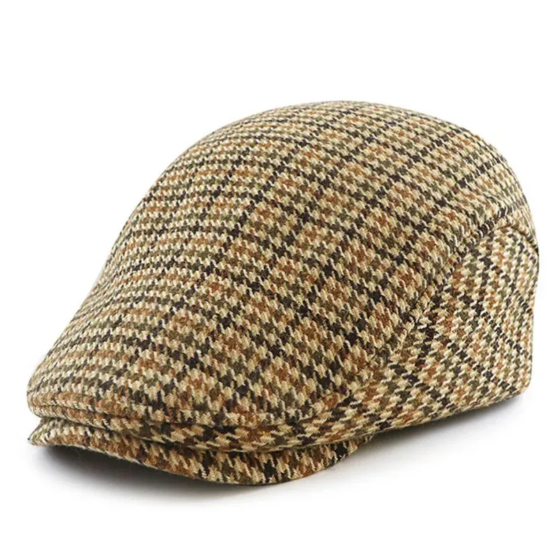 2024 Primavera Autunno e Inverno Lady Feltro Berretto Maschio Berretto di edera Donna Moda Pied De Poule sboy Caps Papà Caldo Pile Pittore Cappelli 240124