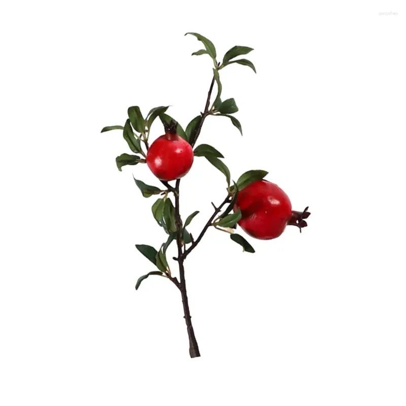 Fiori decorativi melograno finto bellissimo bouquet per feste di matrimonio a casa (2 pezzi modello Balausta rosso)