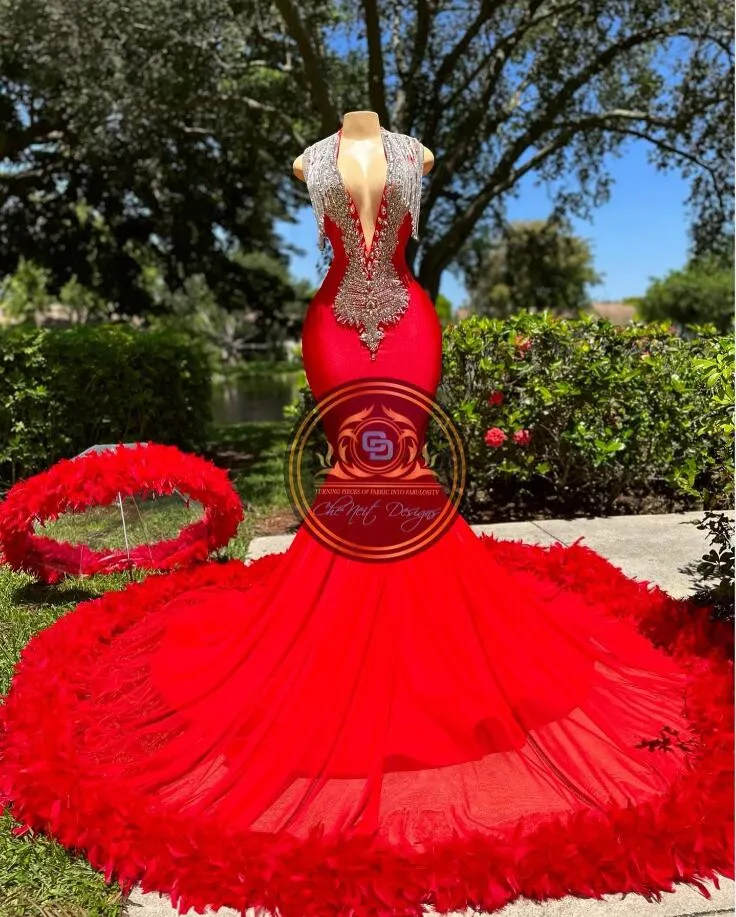 Most Inappropriate Prom Gown New Hot Dresses Red Sparkly African Evening  Dresses For Women Floor-Length