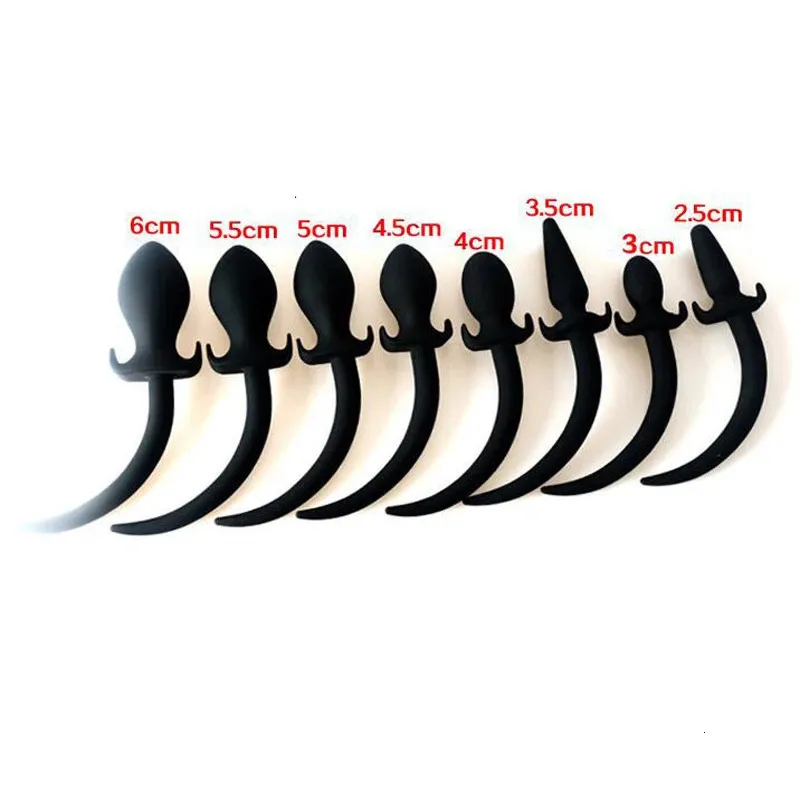 Silicone cão escravo caudas anal plug butt plug para brinquedos sexuais anal erótico role play 240126