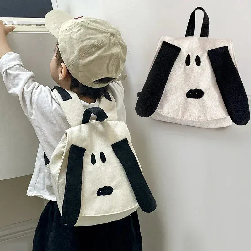 Kinderrucksack Cartoon Niedlicher Hund Mode Baby Kontrast Canvas Reisetasche für Kinder Täglich Lässig Niedliche Schultaschen Trendy 240118