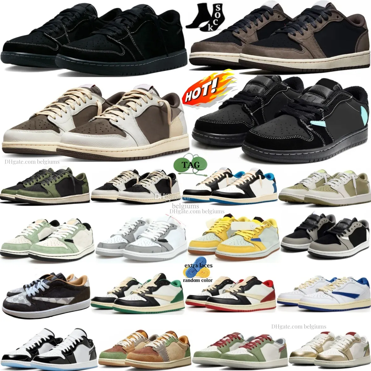 1 Låg basket 1s sneakers Mocha Shoes Reverse Olive Black Phantom Fragment Concord Bred Toe Panda Women Mens Lucky Green Triple White Mens Women Trainers