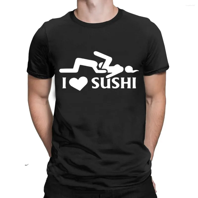 Heren t shirts ik hou van sushi t-shirt sex instructeur eerste les gratis volwassen humor coole grap feest cadeau t-shirt grappige man kleding modaal shirt