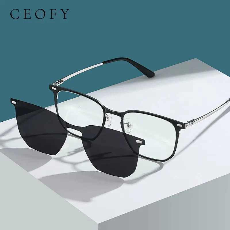 Ceofy hommes lunettes cadre magnétique lunettes de soleil polarisées myopie Prescription mode pour les femmes 240119