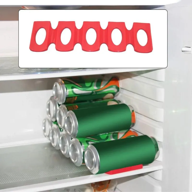 Kök förvaring silikon kylskåp kan öl vin flask rack hållare matt stapla snyggt verktyg prylar arrangör Storag