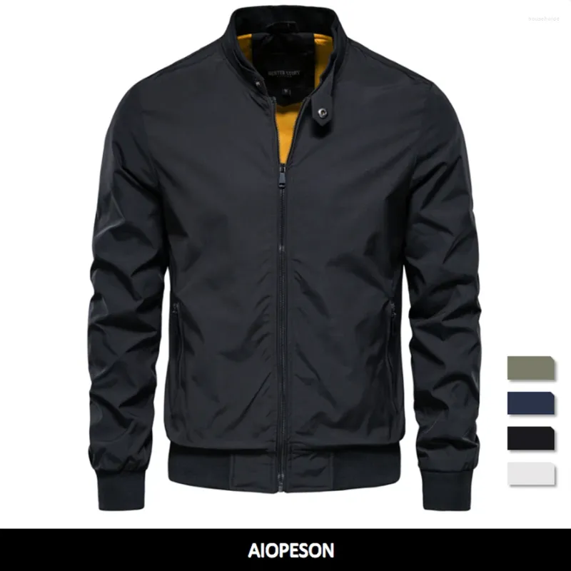 Vestes pour hommes AIOPESON Solid Color Baseball Jacket Hommes Casual Stand Collier Bomber Mens Automne Haute Qualité Slim Fit pour