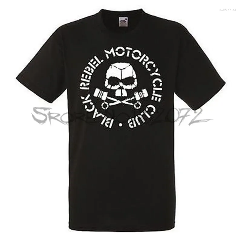 Herr t shirts män bomull tshirt sommar mode topp tees svart rebell motorcykel klubb skjorta tee kort ärm rock sbz5028