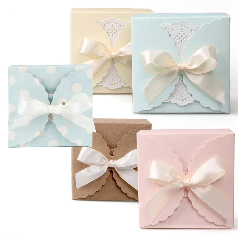 10 pieces of white pink light blue beige kraft paper bags with gold plating thank you gift box packaging wedding party gifts candy bags 240205