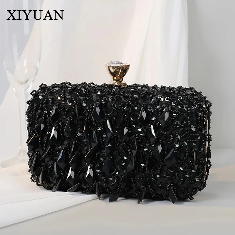 XIYUAN Beaded Luxury Women's Clutch Bag Celebrity Party Handbag Wallet Diamond Shiny Tote Prom Purse Rhinestones Evening Bags 240125