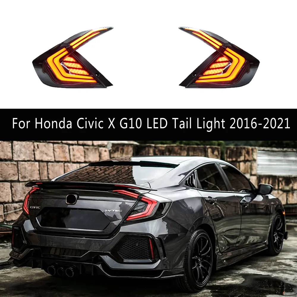 مصباح خلفي خلفي التجميع لهوندا Civic X G10 LED LED ضوء 16-21 الفرامل عكس وقوف السيارات إكسسوارات الضوء