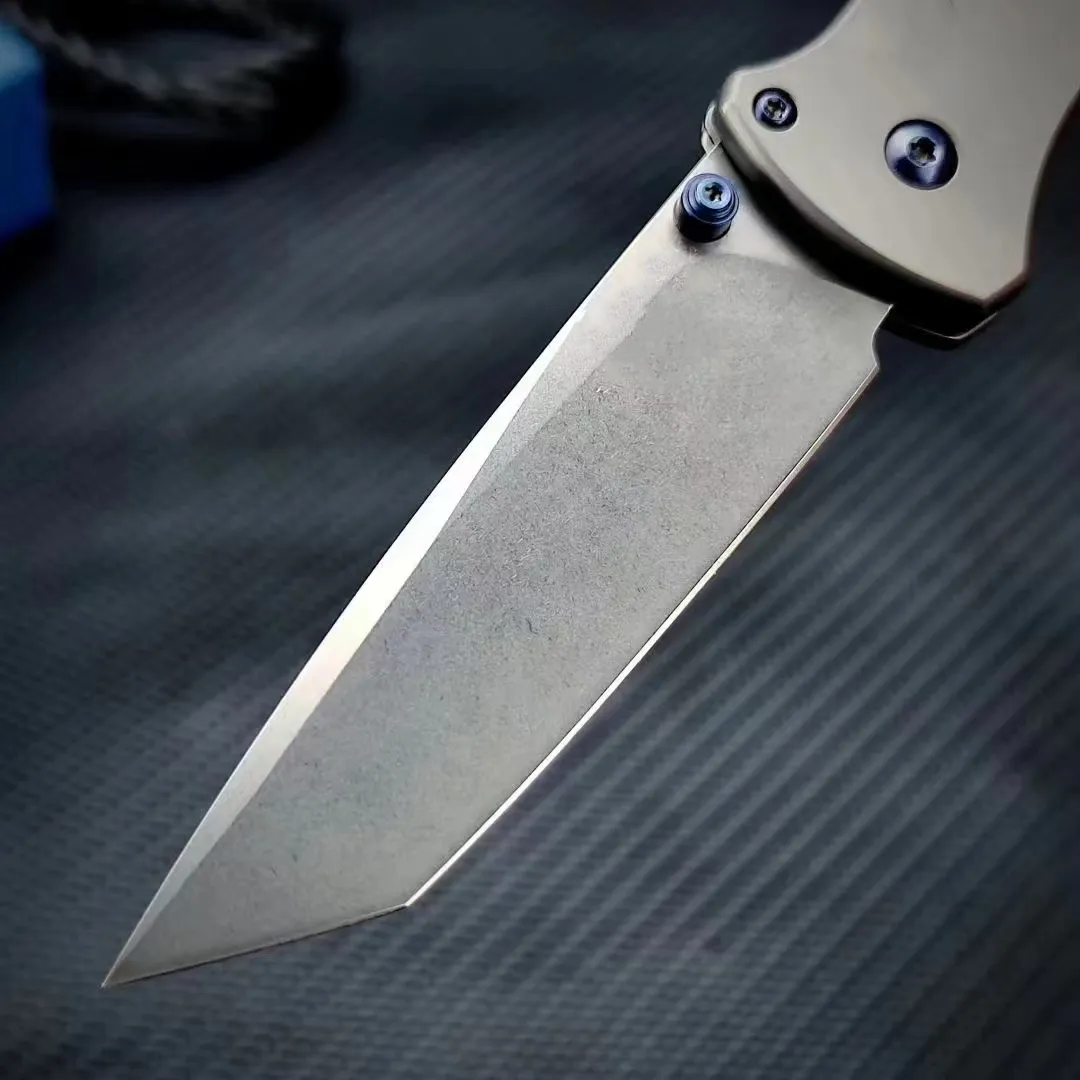 Cuchillo plegable táctico BM 537 con mango de titanio, herramienta EDC para acampar al aire libre, pesca y caza, Navajas de bolsillo de defensa de seguridad