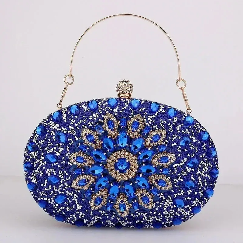 Borsa da pranzo da donna Borsa da sera di lusso con abito da banchetto con diamanti intarsiati di girasole alla moda 240129