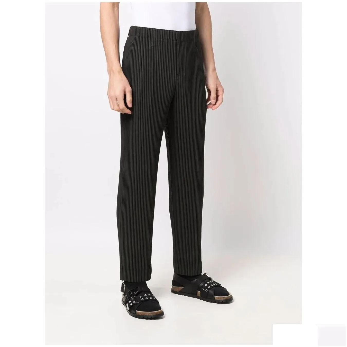 Lssey Pantalons Pantalons pour hommes Miyake Poche plissée Détachable Cargo Vêtements de créateur Affaires Casual Jambe droite Style de rue Sports Jogging 196