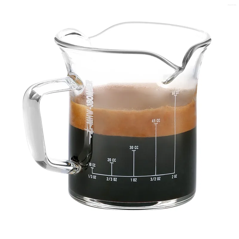 測定ツールMHW-3BOMBERダブルエスプレッソSガラス2オンスのスパウトカップハンドルミニミルクジャグコーヒーカップ