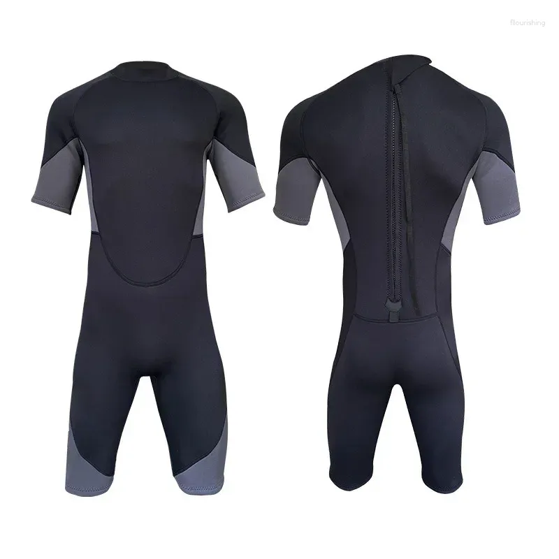 Dameszwemkleding 3 mm alles-in-één kort duikpak met ritssluiting aan de achterkant Rubber voor koud en warm buitenzwemmen, snorkelen