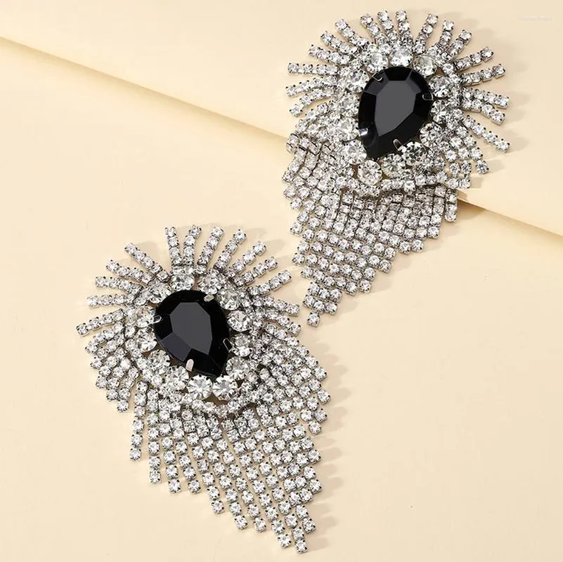 Dangle Earrings Luxury Brand Heart Tassel Chain Alloy Large For Women Fashion Vintage Ethnic Style Elegant Pendant Resin Jewelry