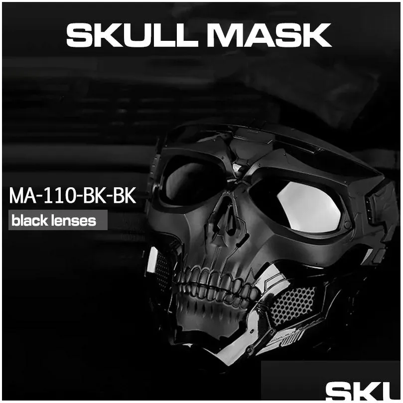 Party Masks Halloween Cosplay Military Mask Tactical SKL Justerbar jakt ansikte CS Shooth FL PACINBALL DROP LEVERANS HEM Trädgård Otx7y