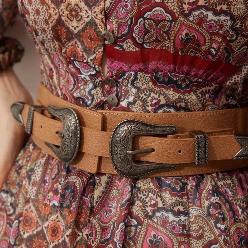 Belts Personality Light Luxury Retro Buckle Elastic Waistband Adjustable European Women's In Stock