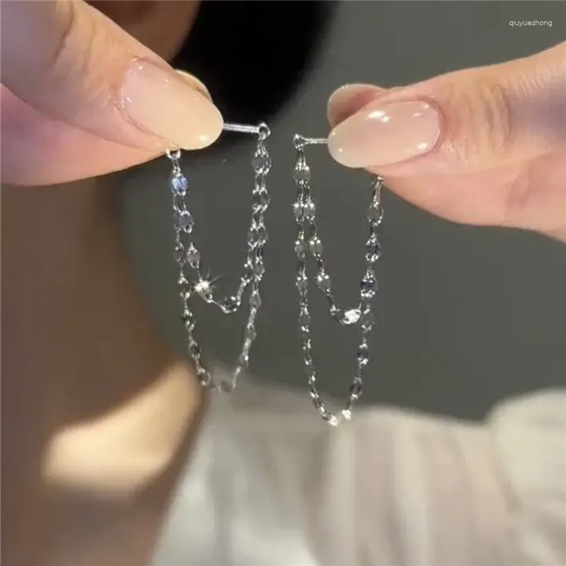 Dangle Earrings S925 Silver Needle Tassel Chain Drop for Women Girls Classic Earcasesories Jewelry eh1406