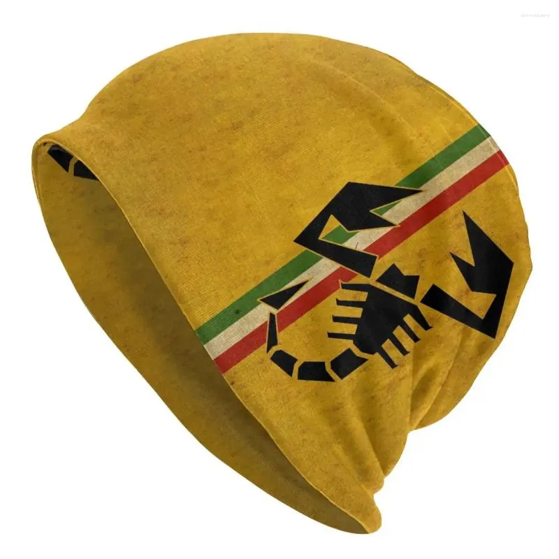 Bérets Abarth Scorpion Skullies Bonnets Casquettes Logo Chapeau Mince Automne Printemps Bonnet Chapeaux Hommes Femmes Hip Hop Casquette de Ski