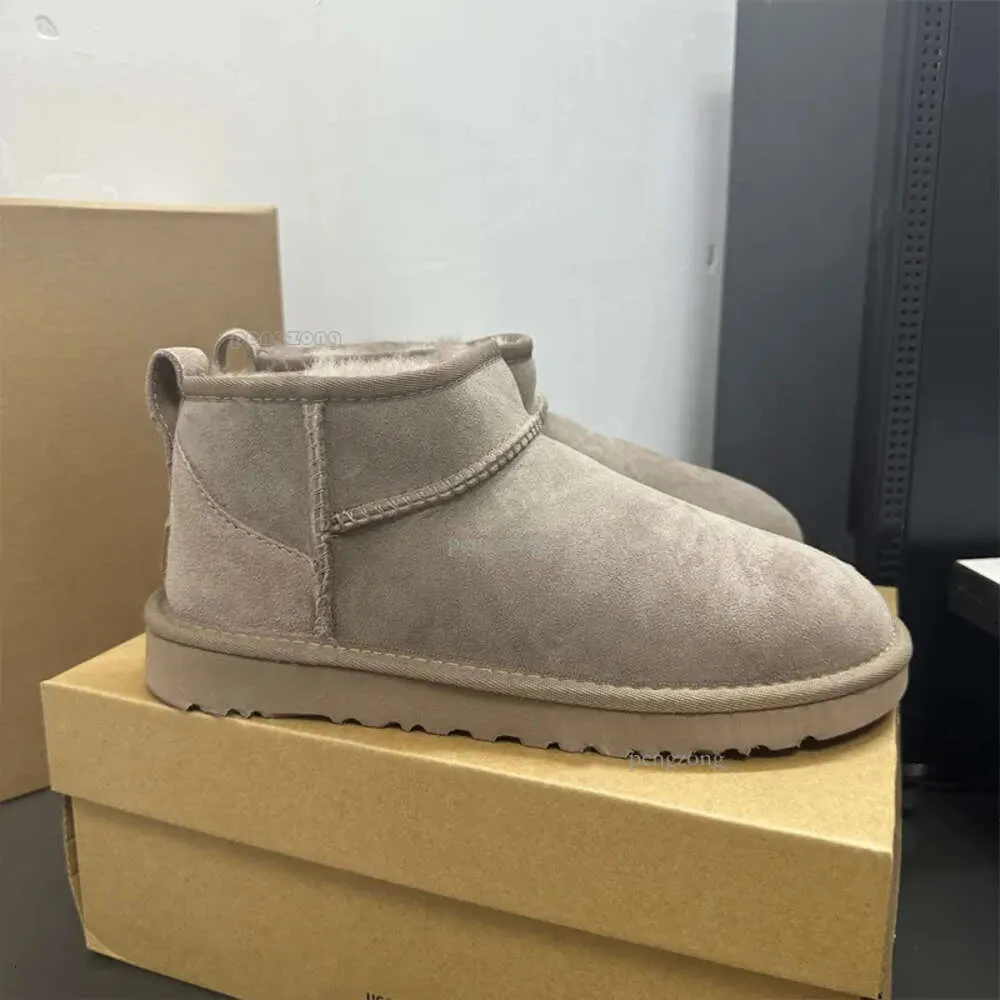 Boos Designer Classic Ultra Mini Laarzen Snowboot Platform Dames Heren Bont Schapenvacht Tasman Tazz Chesut Zand Mosterdzaad Beige Drijfhout 737