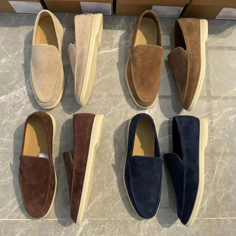 Sıradan Ayakkabı Schuhe Valk Moccasins Mens Vintage Kahverengi Kayıp Deri Deri Loafer Tasarımcıları Spor Sneaker Loro Düz Eğitmeni Açık Seyahat Zammı Tenis Ayakkabı