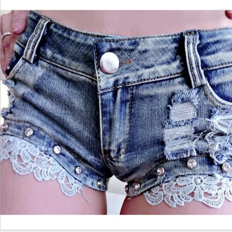 Women's Shorts Womens Sexy Jeans Denim Summer Fashion Cotton Lace Ladies Skinny Low Waist Short Pants