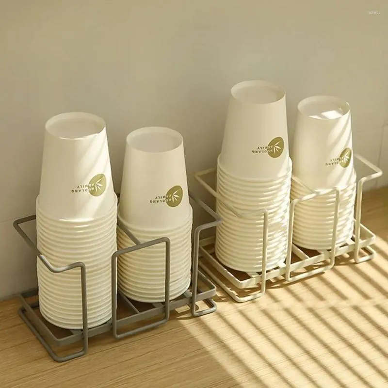 Kitchen Storage Iron Paper Cup Rack Creative Rust-Proof Metal Holder Organizer For