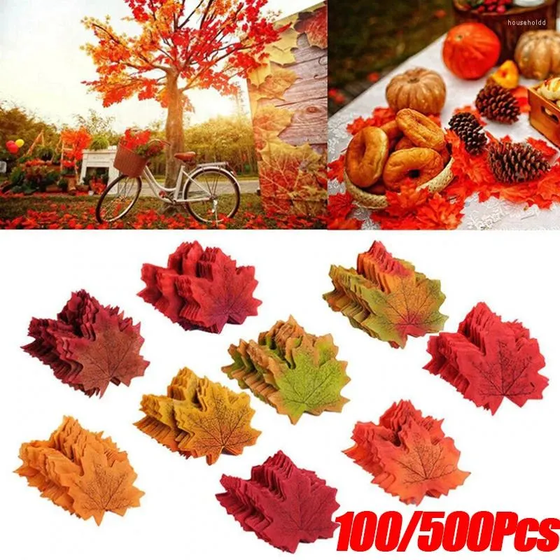 Dekorative Blumen 100–500 Stück, künstlicher Herbst, Outdoor, Herbst, gefälschte Kunststoff-Strauchpflanze für Zuhause, Garten, Thanksgiving, Weihnachtsdekoration