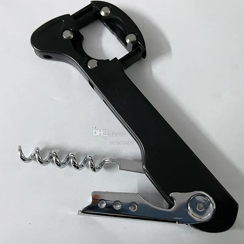 50pcs Stainless Steel Boomerang Wine Opener Corkscrew Black Cork Screw with Foil Cutter for Waiters Servers Sommelier Restaurant Bar Tool