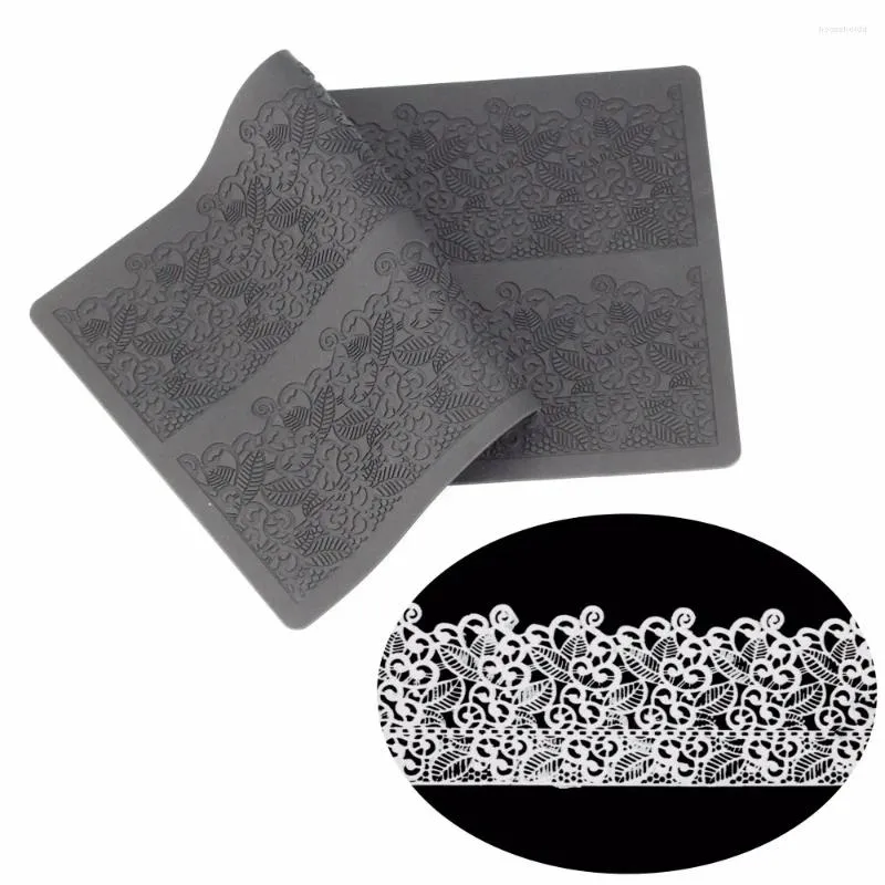 Baking Moulds 39.5 20Cm Big Size Wedding Cake Lace Silicone Mat Flower Pattern Sugar Craft Mold Fondant Decorating Tools