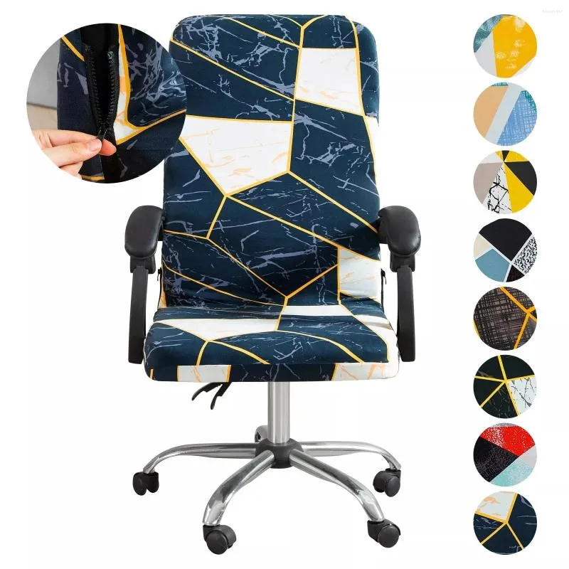 Chair Covers Geometry Elastic Anti-dirty Rotating Stretch Office Computer Desk Seat Cover Removable