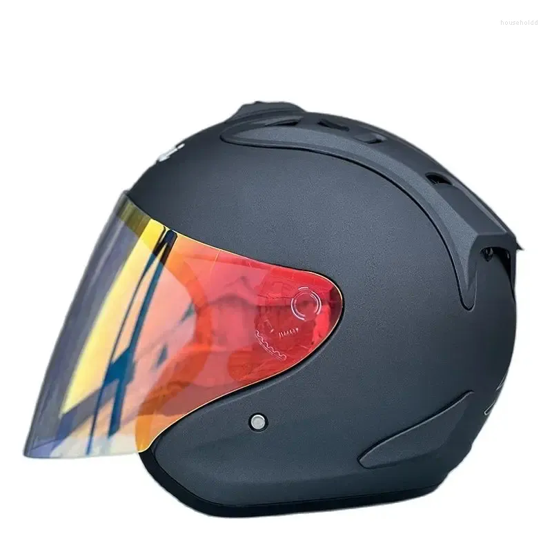 Motorcycle Helmets Ram4 Matte Grey Half Helmet Ultralight With Light Intergrally-molded Safety Adult Mountain Road ECE Approved