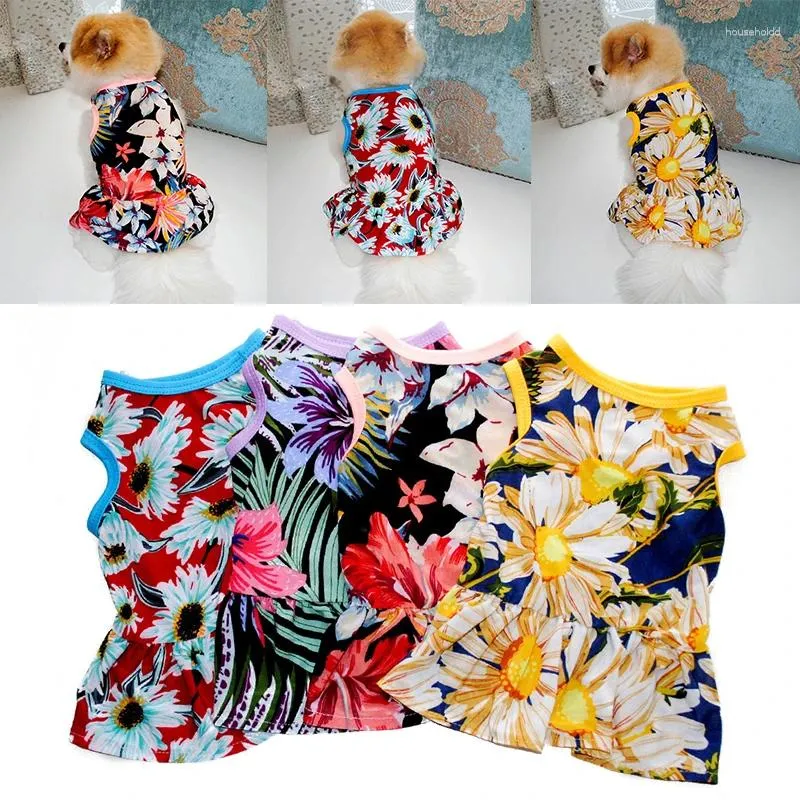 Hondenkleding Huisdierkleding voor honden Katten Leuke bloem Zomer Puppy Rok Prinses Jurken Feest Kleine outfitkleding met vlinderdas