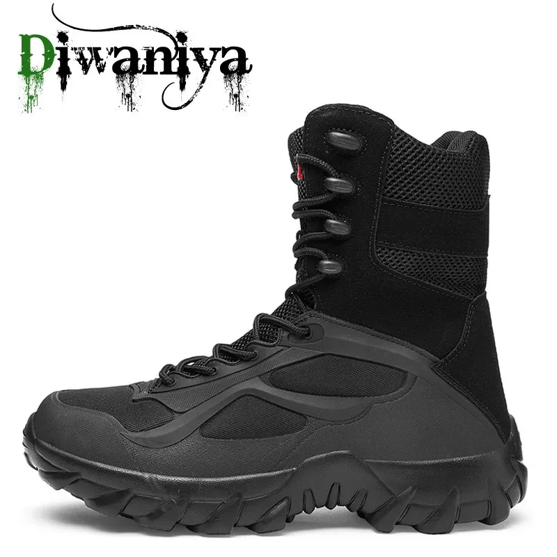 Autumn Winter Military Boots Outdoor Manliga vandringsstövlar Män Special Force Desert Tactical Combat Ankle Boots Men Work Boots 240126