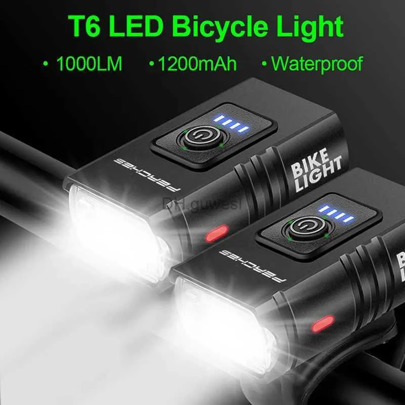 Andra belysningstillbehör LED -cykelljus 1000LUMEN 1200mAh Fram- och bakre cykelljus laddningsbara lanterna Bicicleta Cycling bakre ficklampa Lamp YQ240205