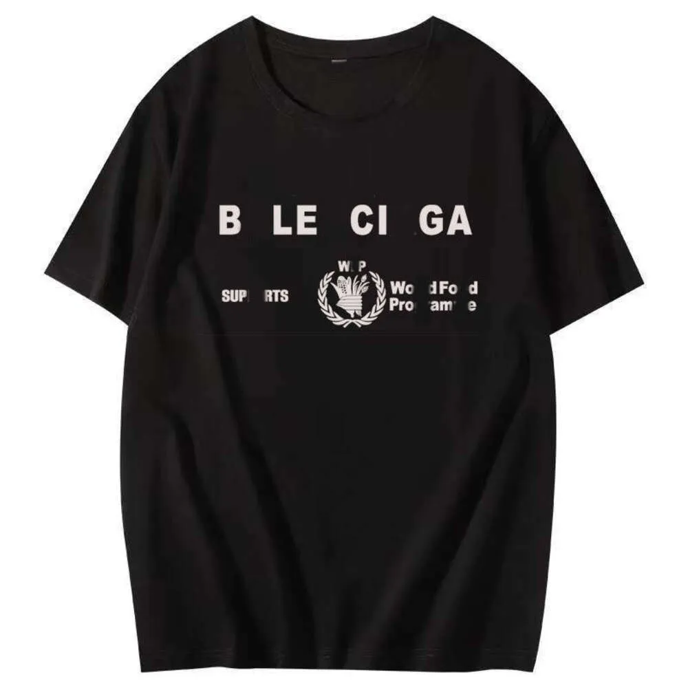 Herrenmodedesigner Balencigas Klassiker 2020 New Food Plan Charity Baumwollpaar Rundhalsausschnitt lockere halbe Ärmel bequemes Marken-T-Shirt